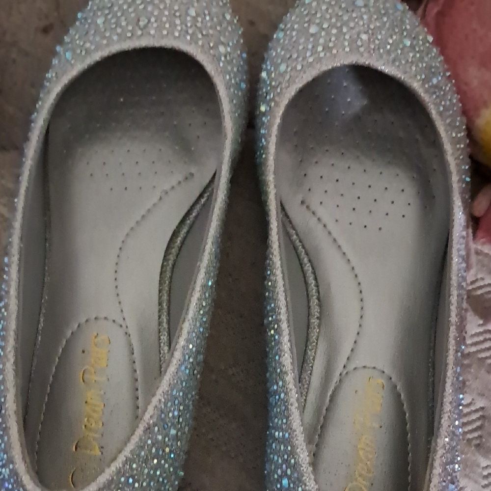 Amazon Glitter Flats - Silver